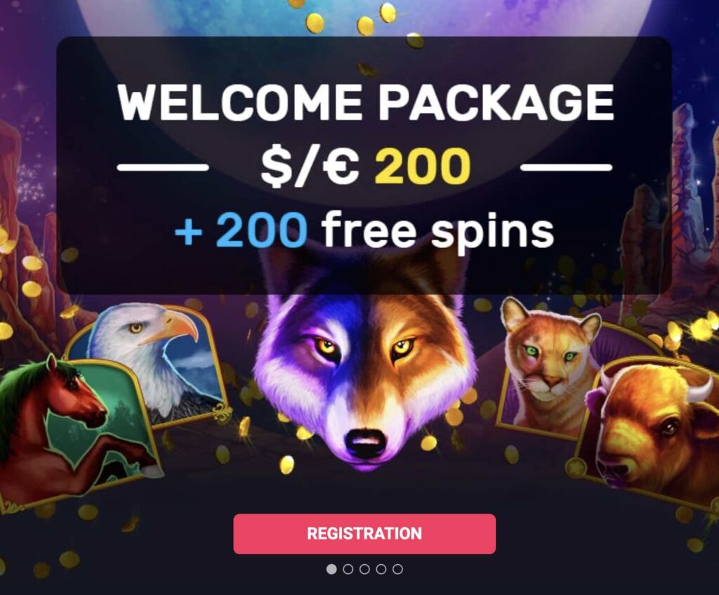 Welcome package from Woo Casino €/$200 in bonus funds and 200 free spins. 
