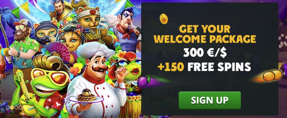 Welcome bonus in PlayAmo casino up to $/€300 + 150 free spins.