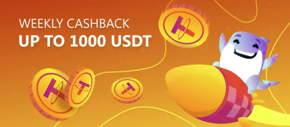 Cashback weekly bonus up to 1000 USDT on crypto casino Bets.io