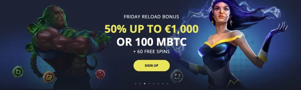 Goldenstar Reload Bonus 50% up to 1,000 EUR/1,000 USD + 60 free spins