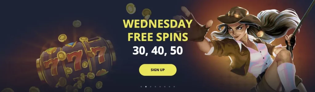 Wednesday Free spins on Goldenstar Casino